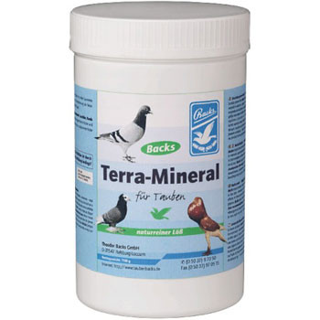 Backs Terra minerale 1000 kg, (100% natuurlijk product, het heeft een buitengewoon effect op de darmwerking en de kwaliteit van het verenkleed. Voor duiven en vogels