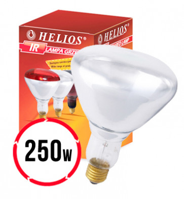 Helios Infrarood Witte Lamp 250W (Witte infrarood-verwarmingslamp voor de fokkerij)