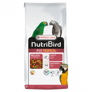 NutriBird P15 Tropical 10kg (uitgebalanceerd volledig onderhoudsvoeder voor papegaaien) 