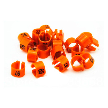 GENUMMERD plastic ringen met clip-systeem (8x5 mm). Zak van 100 ringen