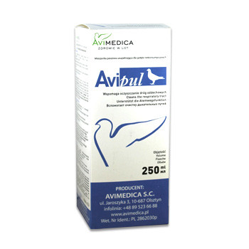 AviMedica AviPul 250 ml (optimale luchtwegen) tot duiven en vogels.
