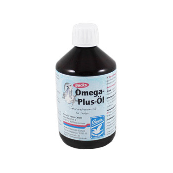 Backs Omega Plus Olie 500ml (100% natuurlijk surce van energie). Voor duiven