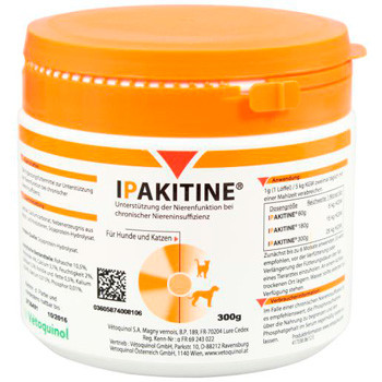 Vetoquinol Ipakitine 300gr (voedingssupplement voor chronisch nierfalen). Voor honden en katten
