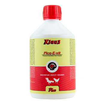 Klaus Pico-E-Vit 500ml voor pluimvee, (verbetert de vruchtbaarheid en de eileg)