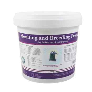 Pigeon Moulting and Breeding poeder 700 gr, (Supplement voor de fokkerij en rui)