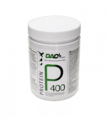 Dac Protein P-400, (40% eiwitconcentraat met aminozuren en glucose). Voor duiven en vogels