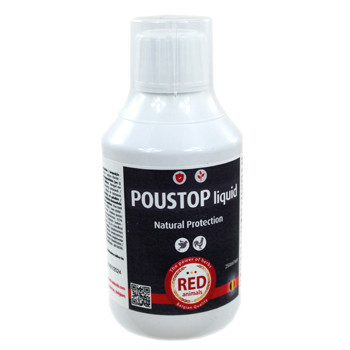 The Red Animals Poustop Liquid 250ml (Bescherming en goede huidgeur tegen uitwendige parasieten) Voor duiven