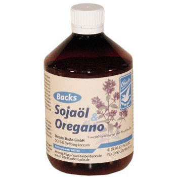 Backs Soy & Oregano Olie, 500 ml (verbetert de spijsvertering). Voor duiven