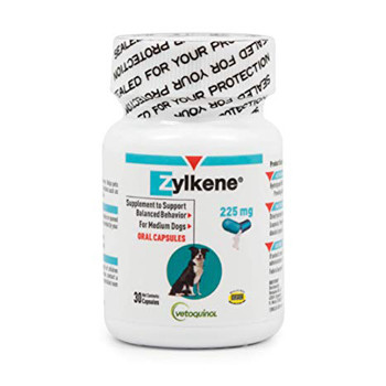 Vetoquinol Zylkene 225mg 30 tabs, (100% natuurlijke kalmerende middelen voor middelgrote honden)